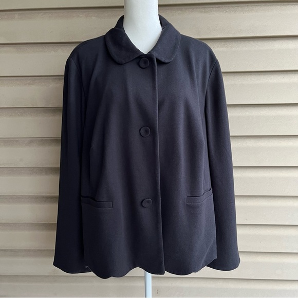 Talbots Jackets & Blazers - •Talbots• NWT Scalloped Hem Black Ponte Jacket - Size 22W